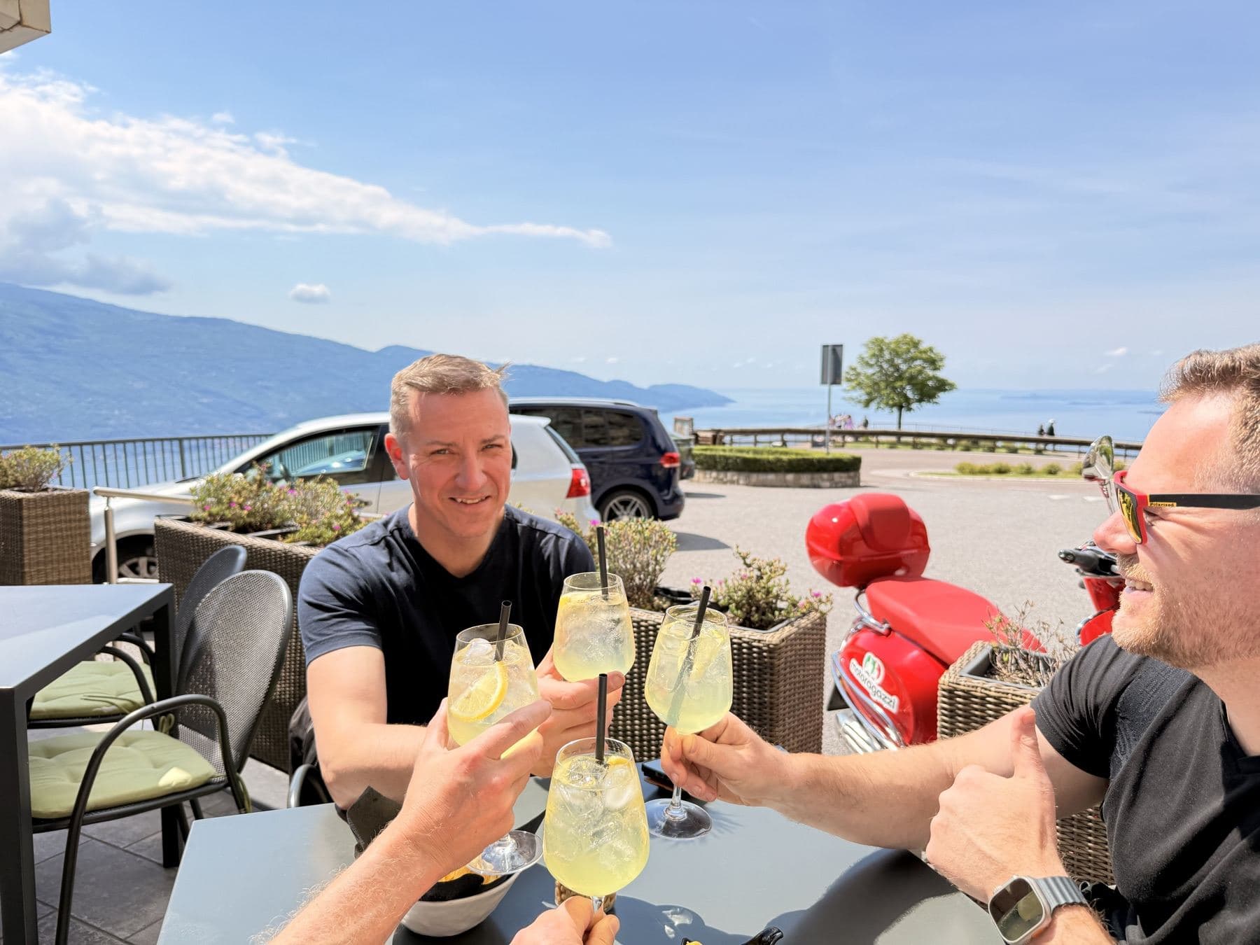 Toasting the day's ride